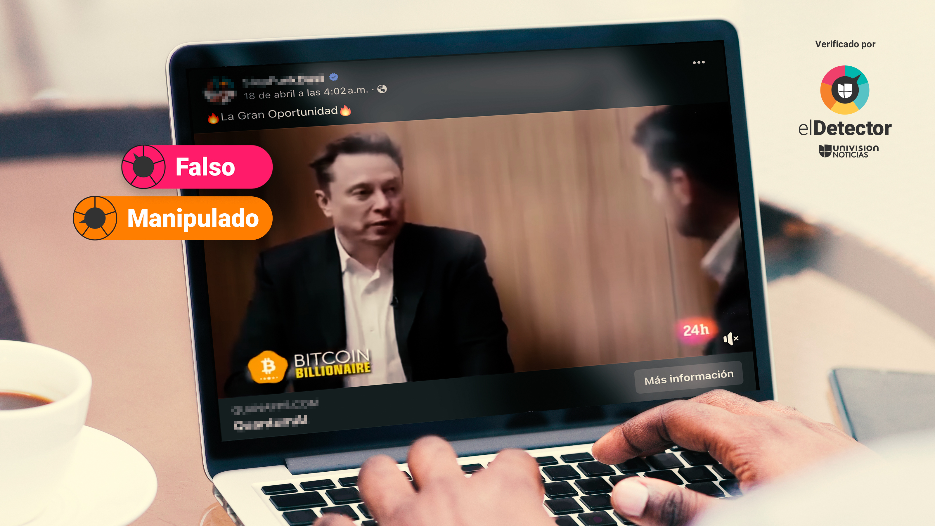 Elon Musk no promueve Bitcoin Billionaire para multiplicar ingresos en un  mes: ese video está manipulado. | N+ Univision | Univision