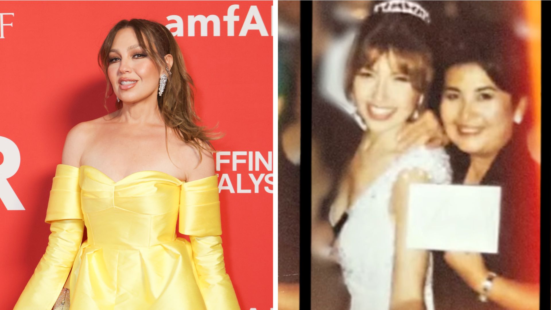 Reportera de El Gordo y La Flaca sufre caída viral al tropezar con Thalía  en Times Square | Shows Famosos | Las Estrellas