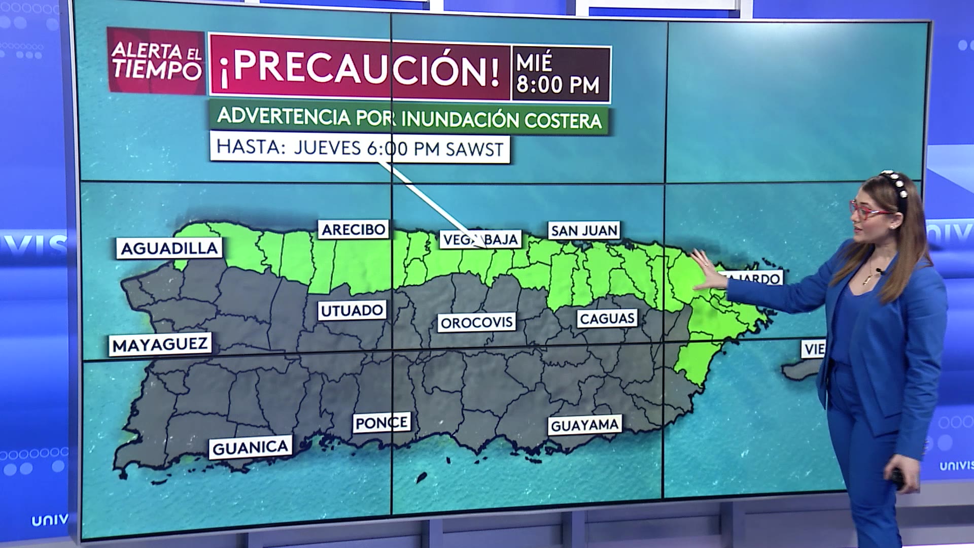 Emiten este miércoles una advertencia por inundación costera en el