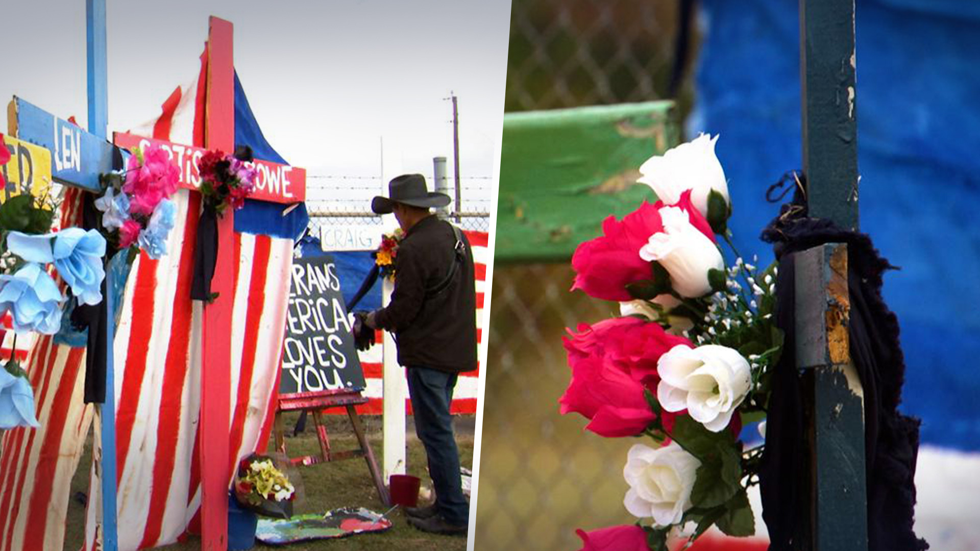 El hispano Roberto Márquez trabaja en un memorial en honor a los