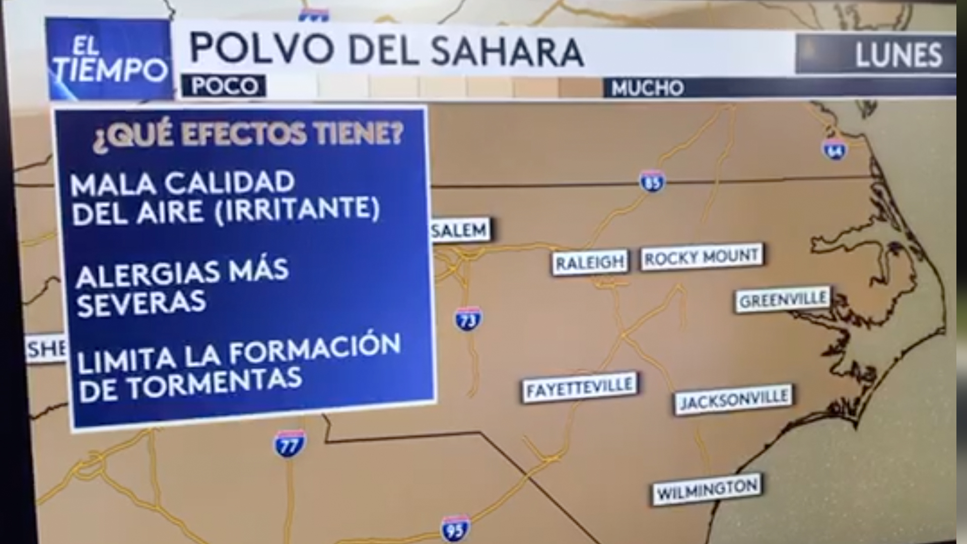 Polvo del Sahara llega a Carolina del Norte este fin de semana, esto Polvo del Sahara llega a Carolina del Norte este fin de semana, esto