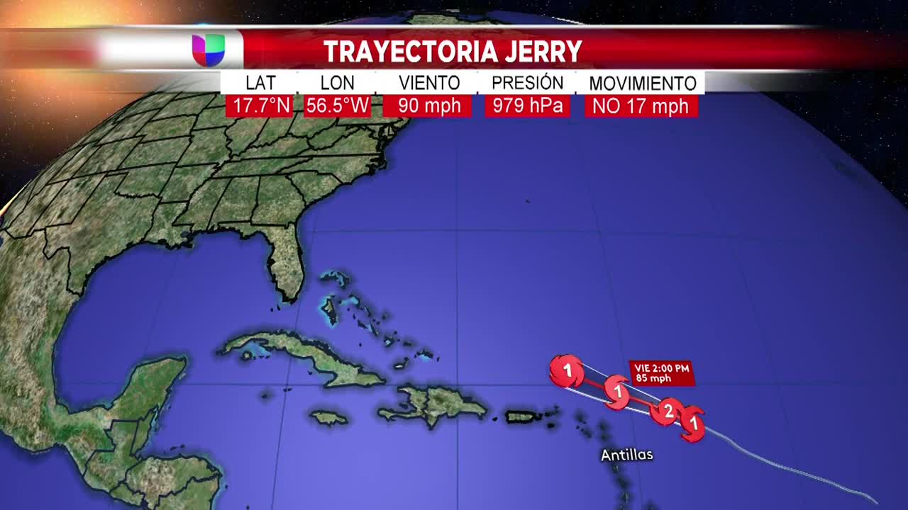 Esta Es La Trayectoria Actualizada Del Huracan Jerry Segun El Pronostico Univision 23 Miami Wltv Univision