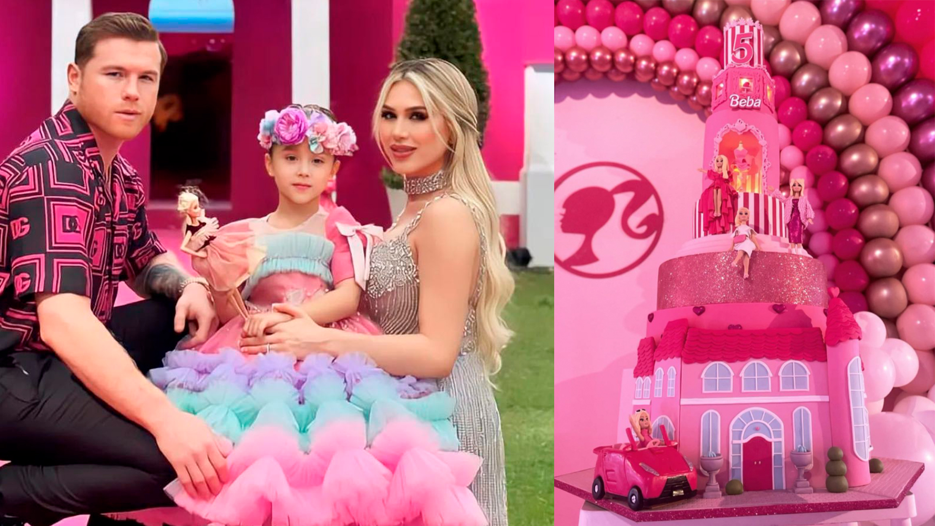 Los 2 espectaculares vestidos de la hija del Canelo y otros lujos en su fiesta al estilo Barbie