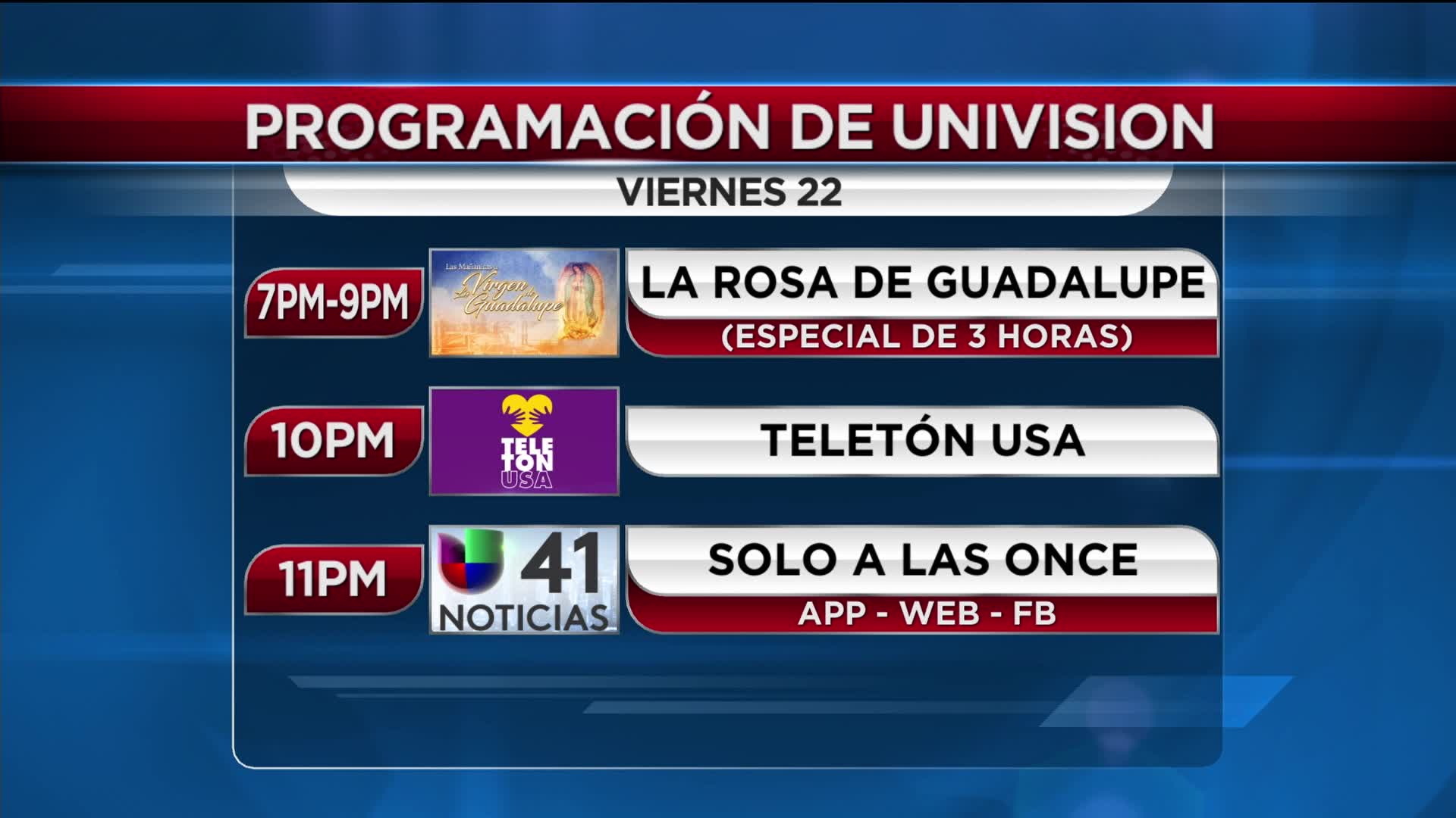 Esta es la programación de Univision 41 Nueva York mientras ocurre el