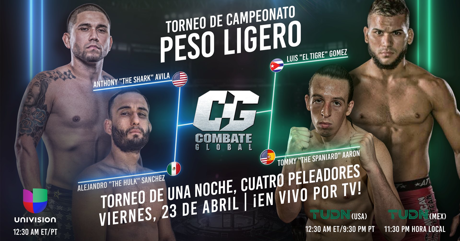 Combate Global ¡Torneo peso ligero de una noche, cuatro peleadores