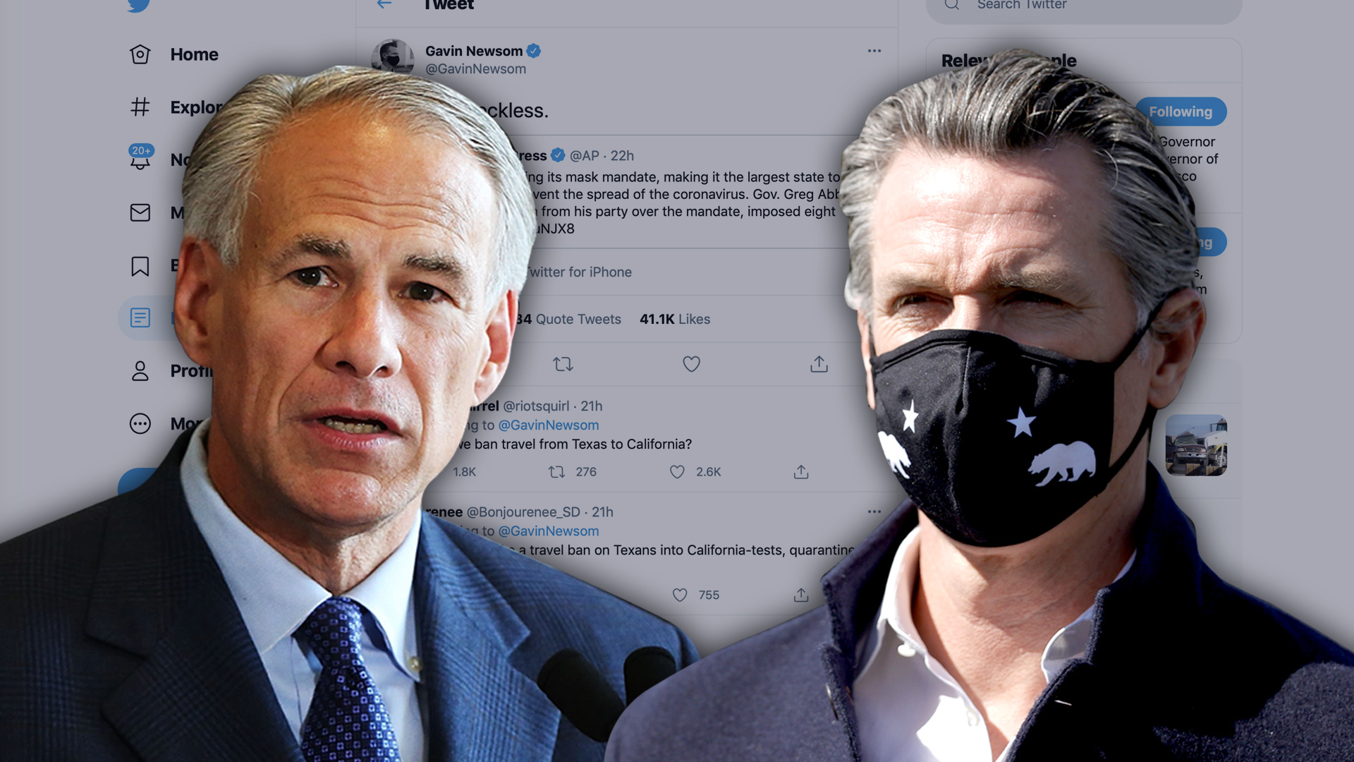 Gobernador de California critica a Greg Abbott por eliminar uso obligatorio de mascarillas