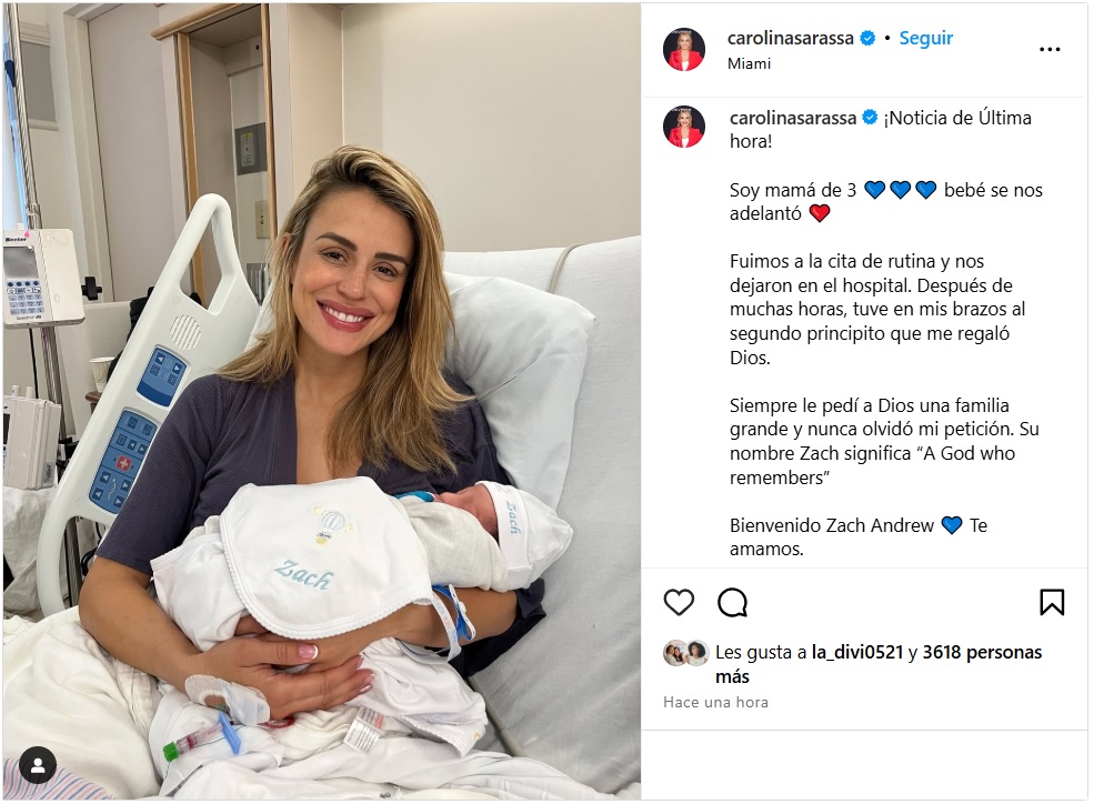 Carolina Sarassa hijos: la presentadora da a luz a su tercer bebé |  Univision Famosos | Univision