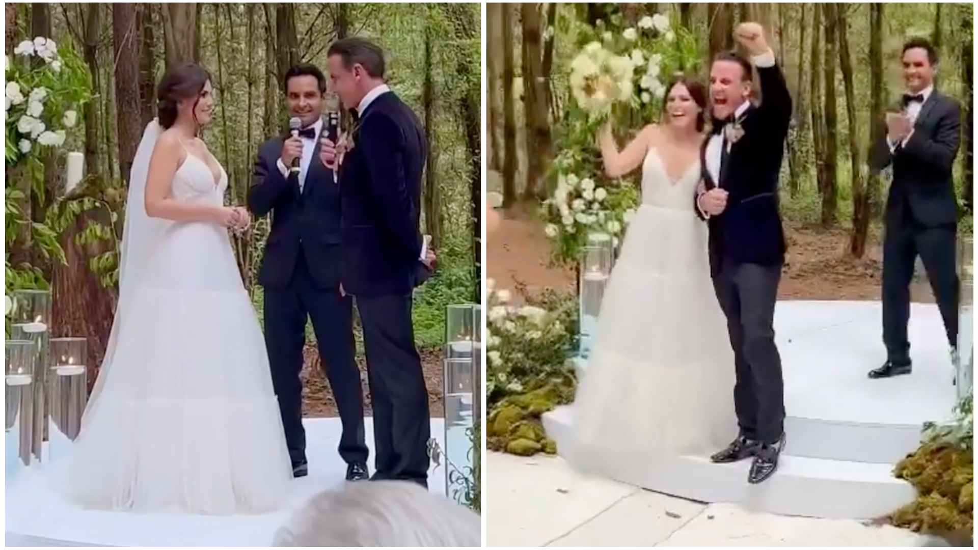 El emotivo momento en que Karina Banda acepta como esposo a Carlos