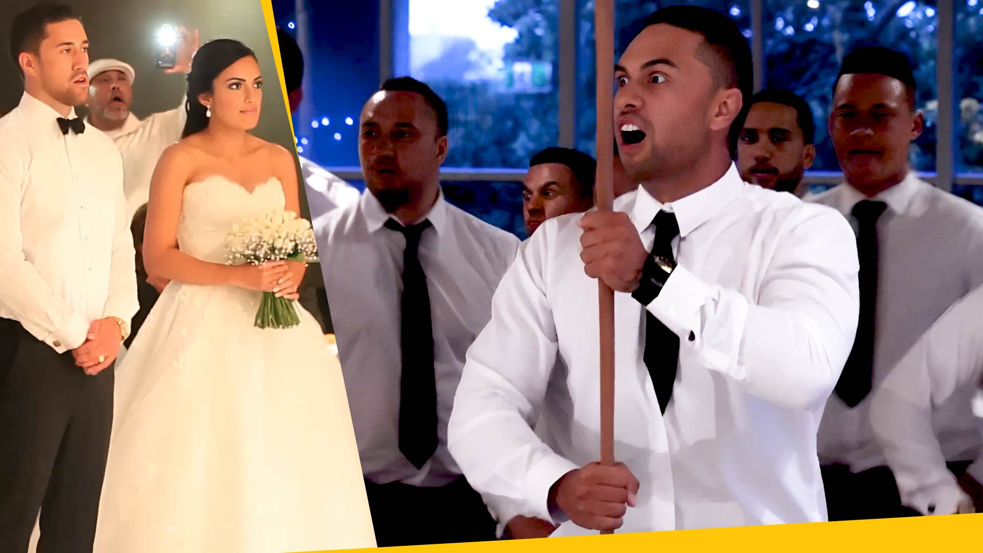 Estos novios fueron sorprendidos con un extraño baile en su boda: es parte  de una ruda celebración, image size:1920x1080