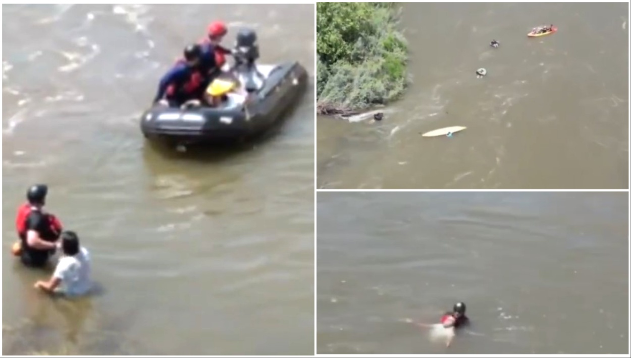 bomberos rescatan a personas que estaban en el rio kern Univision 39