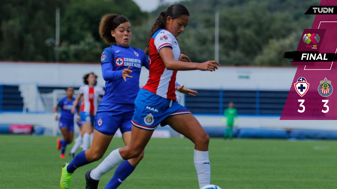 Cruz Azul le remonta tres goles a Chivas para empatar en la Liga MX