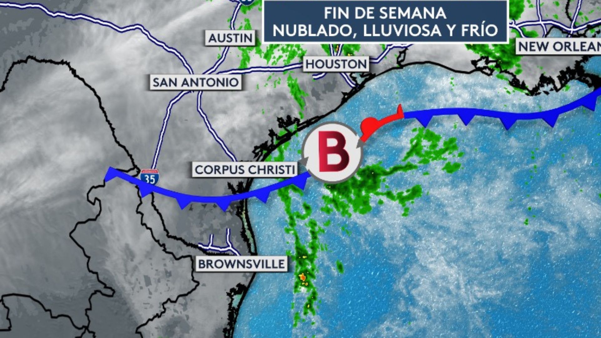 Lluvia y bajas temperaturas en el centro de Texas; mira aquí cuando