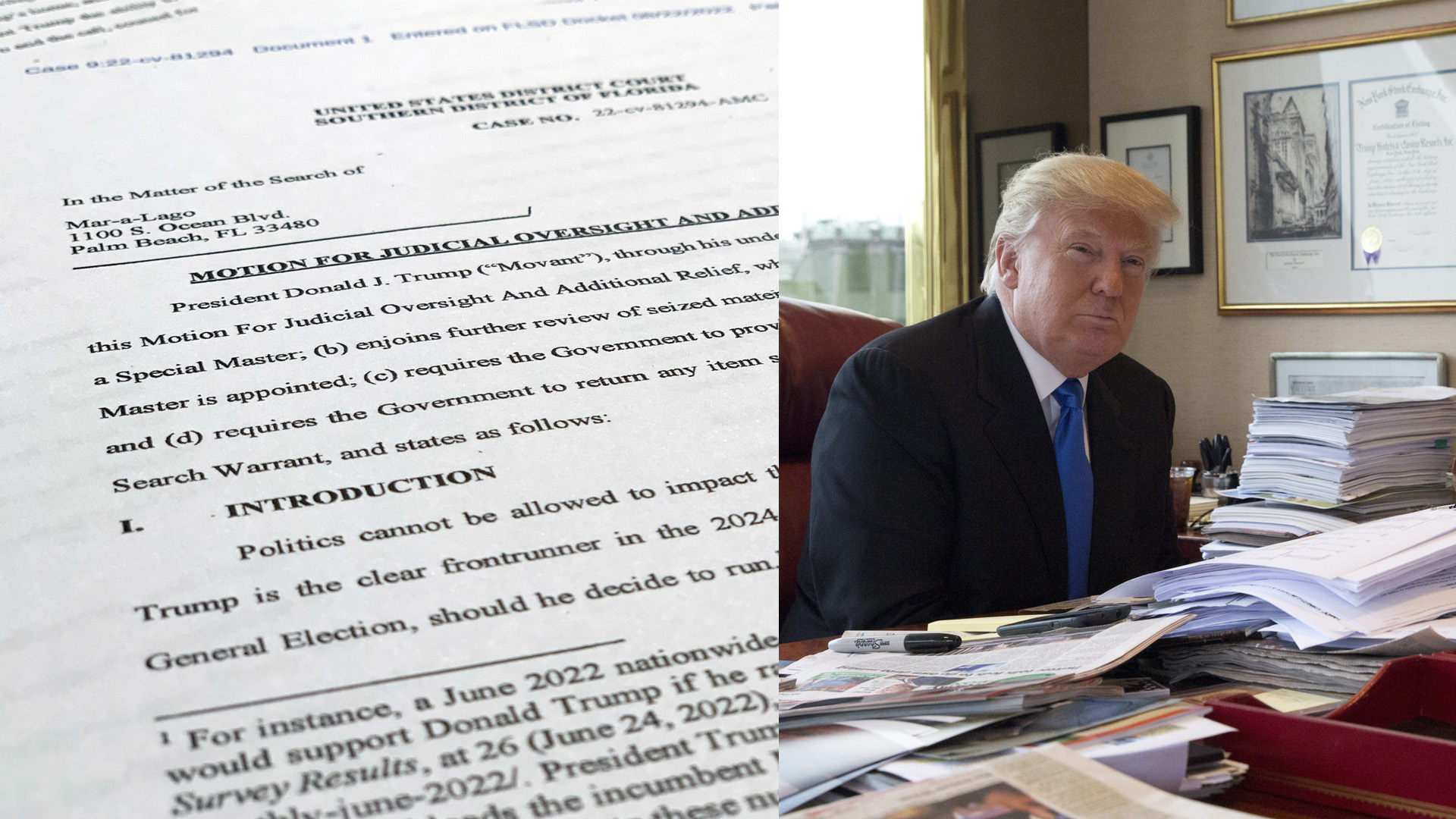 En un minuto Trump tenía más de 300 documentos clasificados en su casa