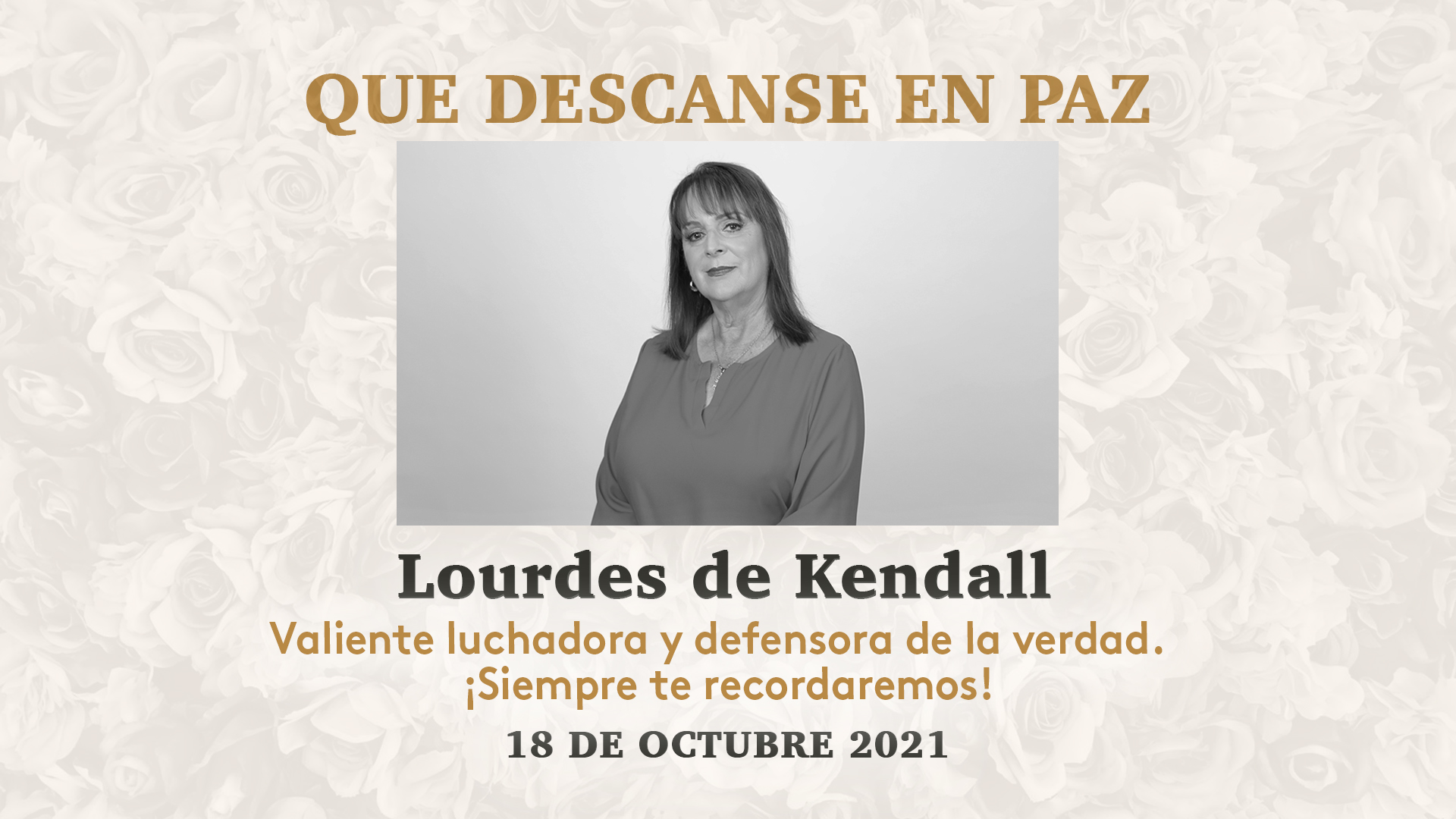 Fallece la locutora Lourdes D’ Kendall víctima de una enfermedad