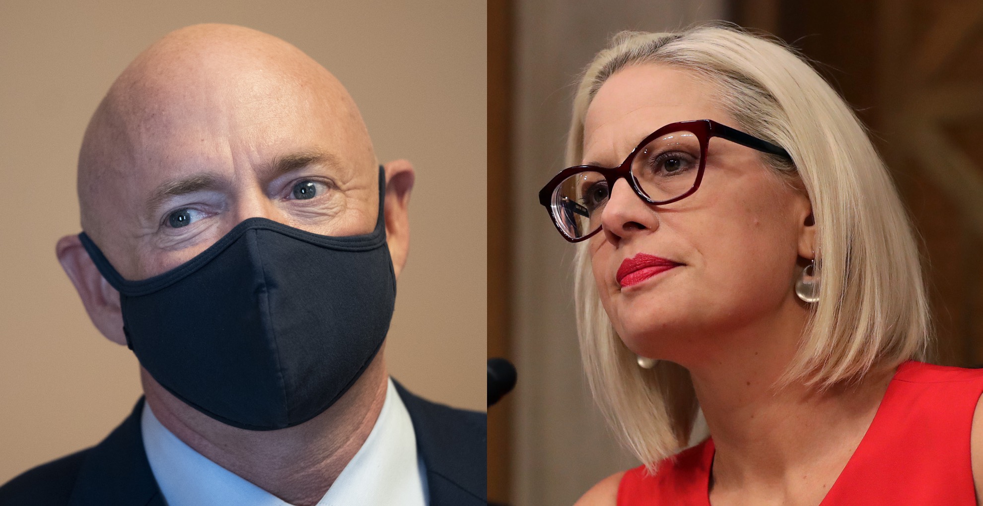 Senadores de Arizona Kyrsten Sinema y Mark Kelly ayudan a despejar el