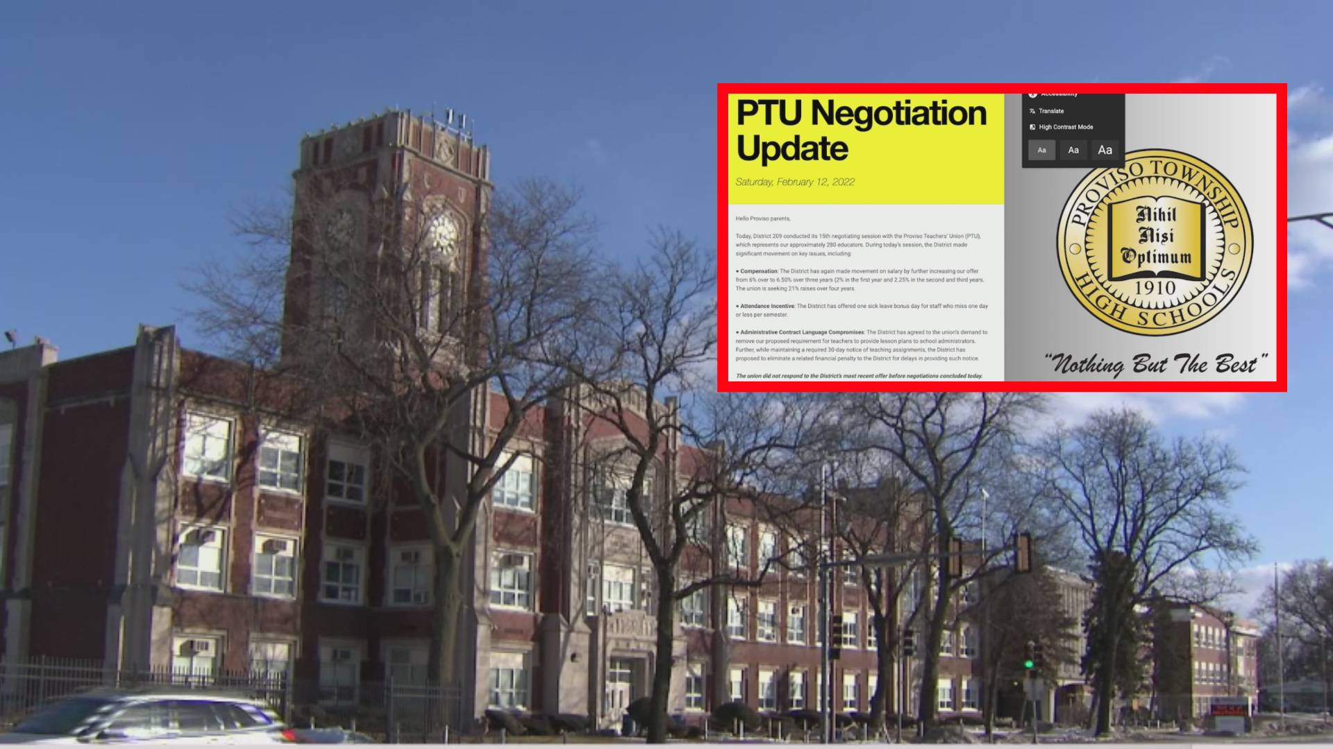 Maestros de escuela del Distrito 209 en Chicago advierten que pueden