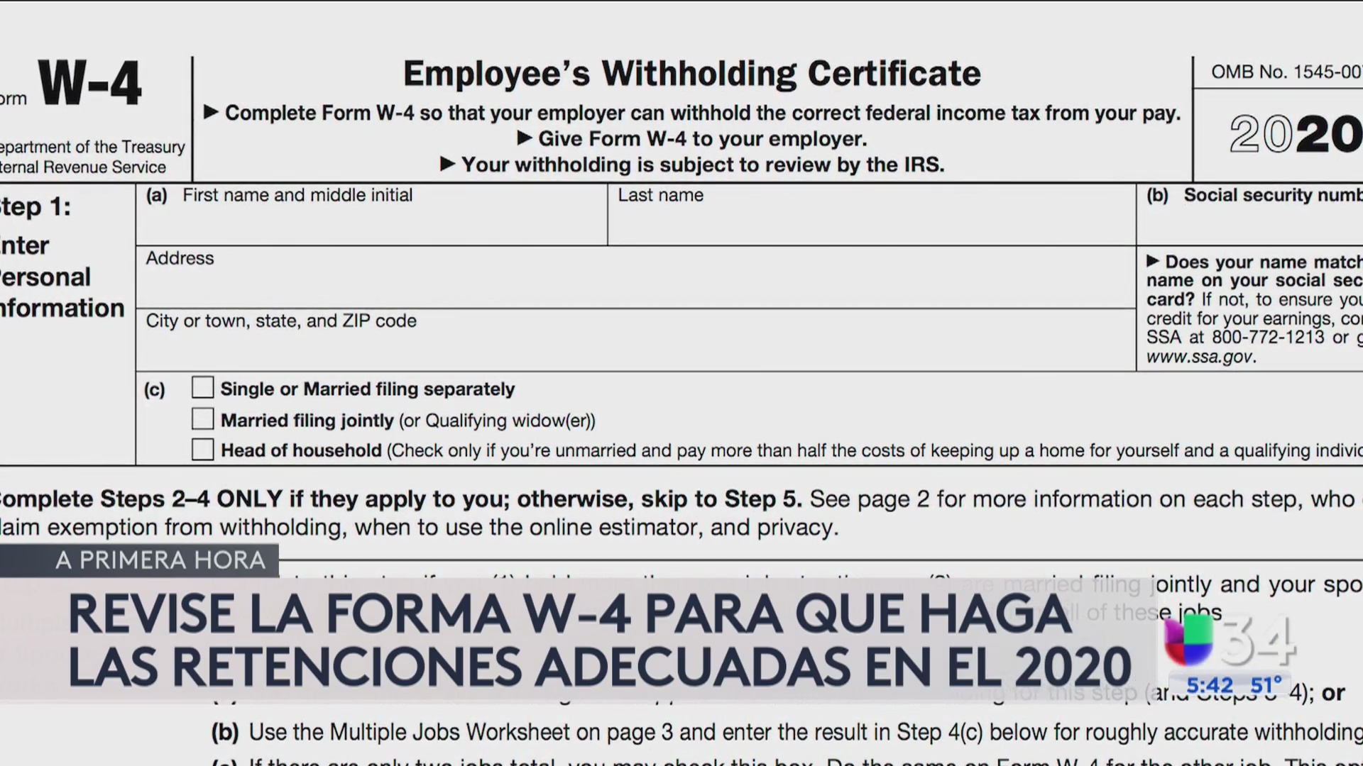 IRS anuncia cambios en la forma W4, te decimos qué hacer Video