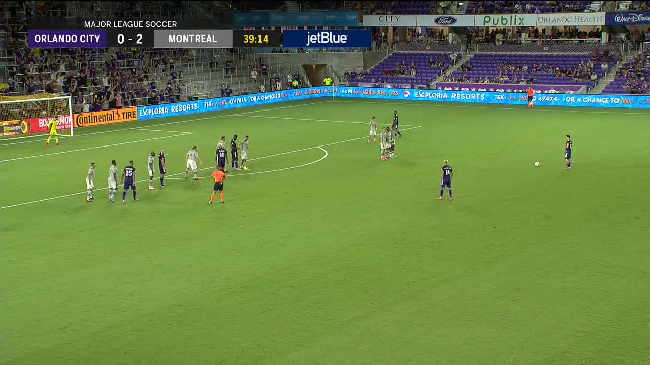 Robin Jansson anota para Orlando City momentos antes del primer descanso