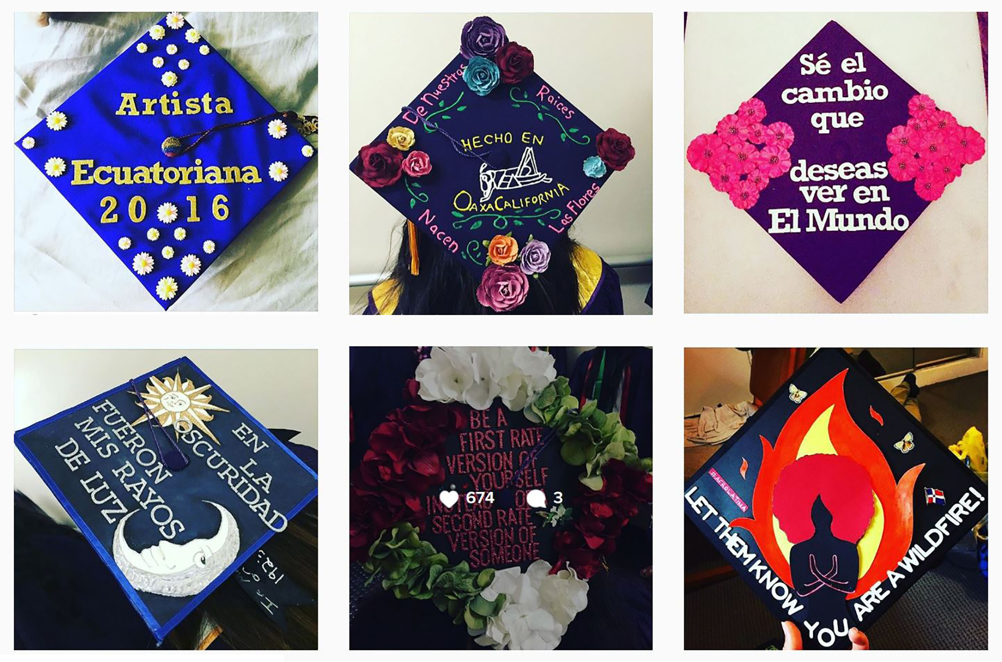 Sí se pudo! Estos birretes decorados muestran orgullo hispano entre alumnos  de EEUU | Noticias Univision Educación | Univision, image size:2000x1322