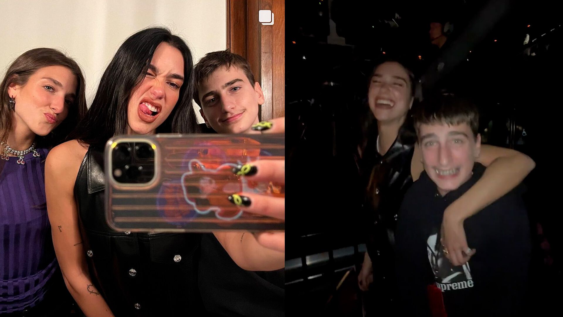Dua Lipa sale de fiesta con sus hermanos y su parecido es increíble