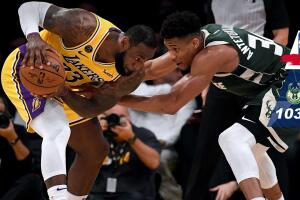 LeBron James y Giannis Antetokounmpo