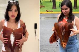 Danna Paola utiliza un corset hecho de palmera y fans imitan su moda ecologista en TikTok