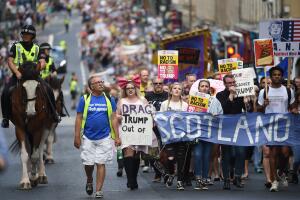 Scotland Protests At The Visit Of United States President Donald Trump