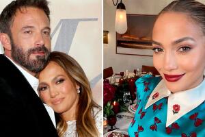  JLo y Ben Affleck: fotos de la íntima cena navideña del matrimonio en la que ella deslumbra con su look
