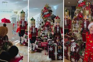 Marlene Favela transformó su casa en una villa navideña.