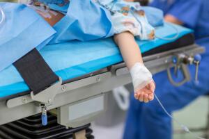 Unidentified child patient undergoing a surgery