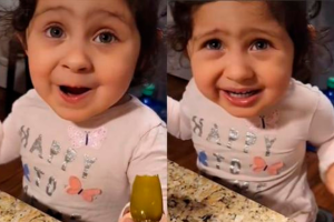 Niña prueba chile por primera vez