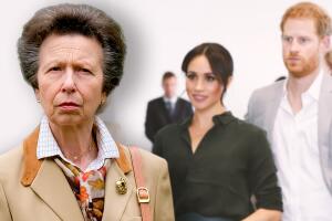 Princesa Anne, príncipe Harry y Meghan Markle