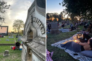 picnic cementerios proyección películas halloween san antonio texas