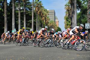 Sacramento Grand Prix cyclists speed around course