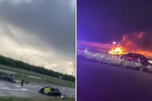 Loop 410 San Antonio accidente fatal conductor en sentido contrario choque incendio SAPD