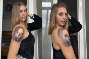Joven es criticada en redes por tatuarse su propio rostro