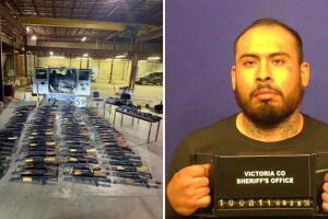 Victoria County Texas Edwin Aleman armas México decomiso rifles pistolas tráfico sheriff