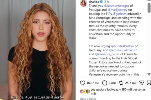 Shakira lanzó un mensaje para pedir apoyo que beneficiará a los niños de Venezuela.