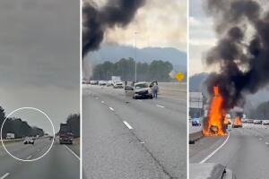 Auto en sentido contrario provoca choque mortal en la I-75 en Georgia, hay tres personas muertas
