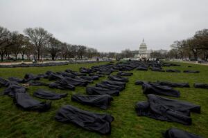 Activists Place Body Bags On National Mall For Gun Safety Legislation