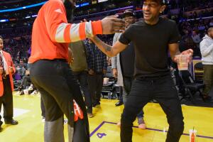 Celebrities at the Los Angeles Lakers Game