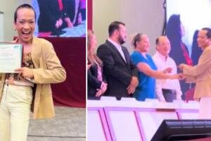 Joven es plantado en su graduación por su familia