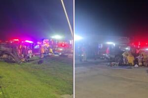 accidente Austin sur 183 heridos bebe choque madrugada helicóptero Texas