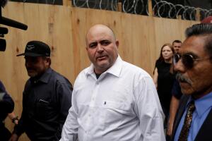 Julian LeBaron, a member of the LeBaron family who saw nine of its members murdered in November, arrives to National Palace for a meeting with Mexico's President Andres Manuel Lopez Obrador, in Mexico City