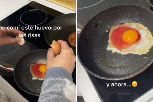 Internauta comió un huevo con la clara roja y terminó hospitalizado