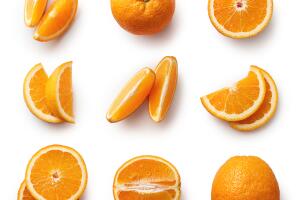 Fresh orange isolated on white background