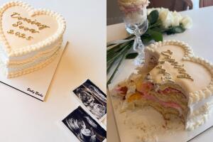 El relleno rosa del pastel sirvió para simbolizar que la criatura es una niña.