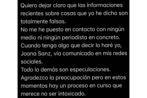 Comunicado Joana Sanz