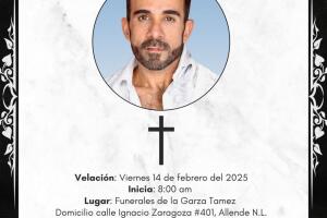 El último adiós del actor Tomás Tamez se llevará a cabo este viernes 14 de febrero.