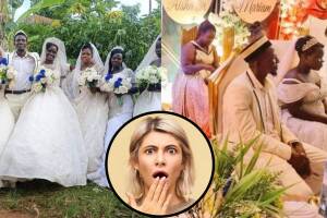 Hombre en Uganda se hace viral al casarse con 7 mujeres en la misma ceremonia